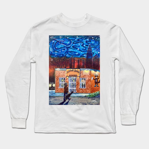 'The Thirsty Beaver Saloon' Long Sleeve T-Shirt by jerrykirk